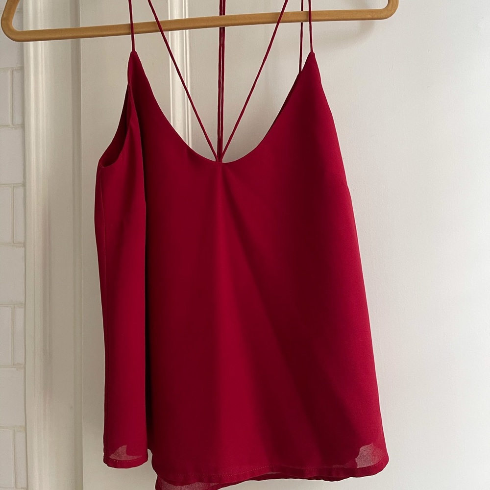 Bardot red strappy tank top